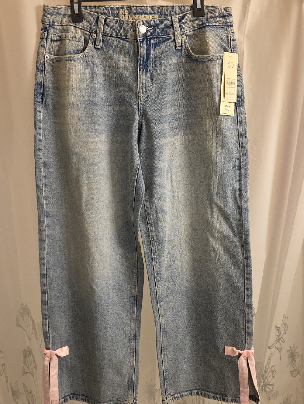No Boundaries Side Bow Baggy Jeans
